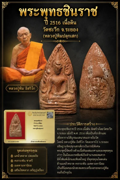 +++ เริ่มประมูล พระแท้ๆ 40 ครับ หายากมาก ครับ พระพุทธชินราช ปี 2516 เนื้อดิน วัดชะวึก จ.ระยอง (หลวงปู่ทิมปลุกเสก) วัดใจให้ครับ ทุนมาแพง *** ตัวจริงเสียงจริง *** แท้ดูง่ายครับ +++ ข้อมูลตามบัตรรับประกัน +++