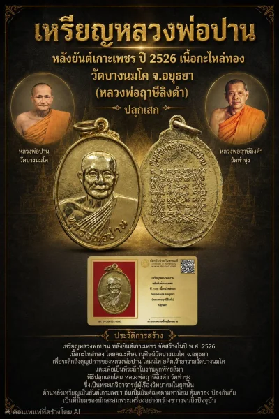 +++ เริ่มประมูล พระแท้ๆ 40 ครับ หายากมาก ครับ เหรียญหลวงพ่อปาน หลังยันต์เกาะเพชร ปี 2526 เนื้อกะไหล่ทอง วัดบางนมโค จ.อยุธยา (หลวงพ่อฤาษีลิงดำ) ปลุกเสก วัดใจให้ครับ ทุนมาแพง *** ตัวจริงเสียงจริง *** แท้ดูง่ายครับ +++ ข้อมูลตามบัตรรับประกัน +++