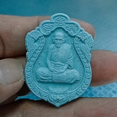 ✅1-2415 วัดใจ 50 พระผงเสมาหัวเสือ มหาเศรษฐี 9 รอบ หลวงปู่ทวน วัดโป่งยาง จันทบุรี 2561 กล่องเดิม
