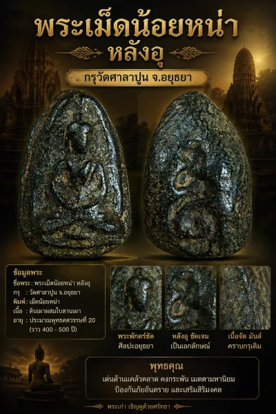 เคาะเดียว.....พระเม็ดน้อยหน่า หลังอุ วัดศาลาปูน จ.อยุธยา