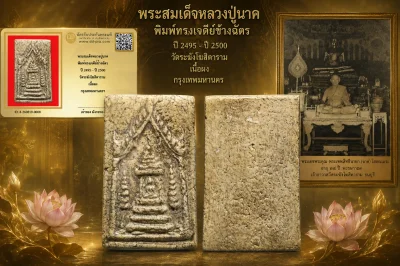 มังกรทองมาแว้วววว พระสมเด็จหลวงปู่นาค พิมพ์ทรงเจดีย์ข้างฉัตร ปี 2495 - ปี 2500 วัดระฆังโฆสิตาราม เนื้อผง กรุงเทพมหานครฯ