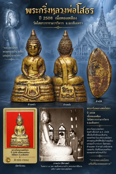 เปิด 5 9 0  .- วัดใจ พระกริ่ง หลวงพ่อโสธร   ปี 2508 เนื้อทองเหลือง  วัดโสธรวรารามวรวิหาร  จ.ฉะเชิงเทรา