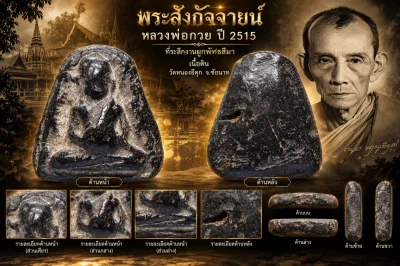 รับประกันพระแท้ พระสังกัจจายน์ หลวงพ่อกวย ปี 2515 ที่ระลึกงานผูกพัทธสีมา วัดโฆสิตาราม จ.ชัยนาท  เนื้อดิน ออกวัดหนองอีดุก จ.ชัยนาท