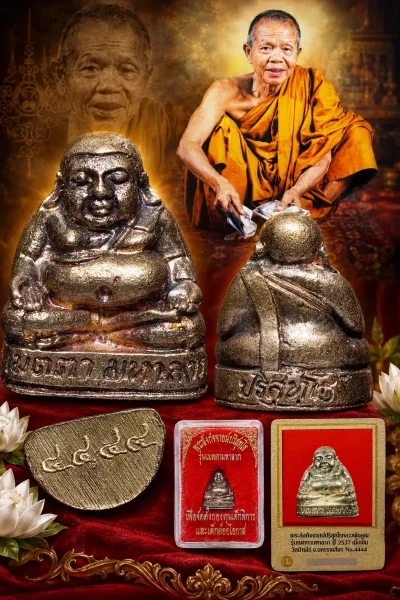 รับประกันพระแท้ !!!! พระสังกัจจายน์ปริสุทโธหลวงพ่อคูณ รุ่นเมตตามหาลาภ ปี 2537 เนื้อเงิน NO.4444 วัดบ้านไร่ จ.นครราชสีมา