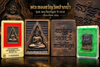 รับประกันพระแท้ !!!! พระผงของขวัญวัดปากน้ำ รุ่น6 (พระไตรปิฎก) ปี 2532 เนื้อนวโลหะ  กรุงเทพมหานคร