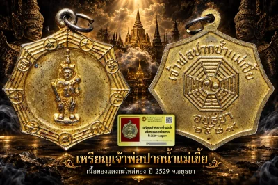 ***เหรียญเจ้าพ่อปากน้ำแม่เขี้ย เนื้อทองแดงกะไหล่ทอง ปี 2529 จ.อยุธยา***