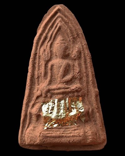 พระพิมพ์พระโคนสมอเนื้อดิน ปิดทอง พระบ้านเก่าเก็บหลายสิบปี ไม่ทราบเกจิสร้าง