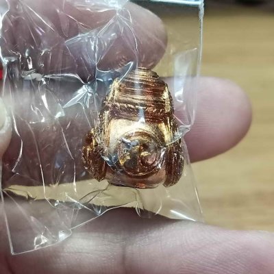 2-153 วัดใจ 50 น้ำเต้าหล่อตาไข่ รุ่นสรงน้ำ วัดศรีมาประสิทธิ์ จ.นครศรีธรรมราช เนื้อทองแดง หมายเลข 297 กล่องเดิม