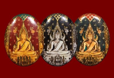 ʕ•́ᴥ•̀ʔっ. . ครบชุด 3สีล็อกเก็ต พระพุทธชินราช ปี 2515 พิธีจักรพรรดิ์ วัดพระศรีรัตนมหาธาตุฯ จ.พิษณุโลก