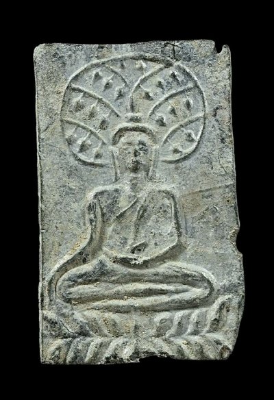 พระขุนแผนใบพุทรา พิมพ์พิเศษ เนื้อชินเงิน กรุวัดราชบูรณะ อยุธยา