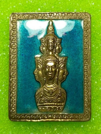 เหรียญแสตมป์หลักเมือง ประจำวันเกิด วันศุกร์ รุ่น ไหว้ครูประจำปี 2549 เนื้อกะไหล่ทองลงยาสีฟ้า