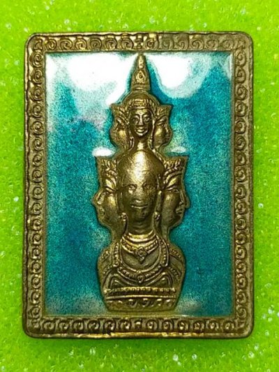 เหรียญแสตมป์หลักเมือง ประจำวันเกิด วันศุกร์ รุ่น ไหว้ครูประจำปี 2549 เนื้อกะไหล่ทองลงยาสีฟ้า