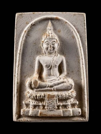 5000.-พระสมเด็จ วัดไร่ขิง จ.นครปฐม ปี2514 พิมพ์กลางองค์ที่3 พร้อมกล่องเดิม