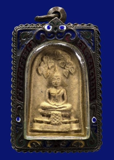 1200.-พระสมเด็จพุทธไชยศรี ปี 2518 หลวงปู่เพิ่ม วัดกลางบางแก้ว จ.นครปฐม พร้อมตลับแป๊ะตั๊งลงยา