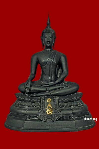 ʕ•́ᴥ•̀ʔっ...พระบูชา ภปร.วัดบวรนิเวศวิหาร ปี 2508 หน้าตัก 9 นิ้ว . .ยุคต้น + บัตรตรวจสอบ dd-pra